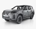 Nissan X-Terra Platinum з детальним інтер'єром 2020 3D модель wire render