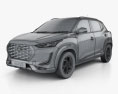 Nissan Magnite 2024 3D 모델  wire render