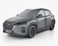 Nissan Kicks SR US-spec 2024 3D-Modell wire render