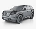 Nissan Pathfinder Platinum 2024 3D模型 wire render