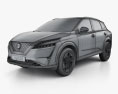 Nissan Qashqai 2024 3D-Modell wire render