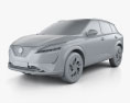 Nissan Qashqai 2024 3D модель clay render