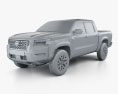Nissan Frontier Pro-4X Crew Cab 2024 3D 모델  clay render