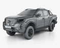 Nissan Navara 더블캡 PRO 4X 2023 3D 모델  wire render