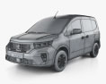 Nissan Townstar  Van 2024 3D-Modell wire render