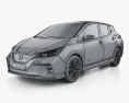 Nissan Leaf Nismo 2021 3D модель wire render