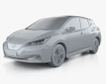 Nissan Leaf 2024 3D-Modell clay render