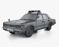 Nissan Cedric Полиция Седан 1982 3D модель wire render