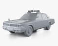 Nissan Cedric Polizei sedan 1982 3D-Modell clay render