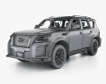 Nissan Patrol Nismo з детальним інтер'єром 2024 3D модель wire render