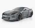 Nissan GT-R Premium Edition T-Spec 2024 3D-Modell wire render