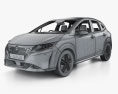 Nissan Note e-Power 인테리어 가 있는 RHD 2023 3D 모델  wire render
