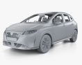 Nissan Note e-Power mit Innenraum RHD 2023 3D-Modell clay render