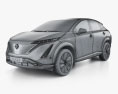 Nissan Ariya US-spec 2024 3D-Modell wire render