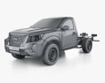 Nissan NP300 Single Cab Chassis 2024 3D модель wire render