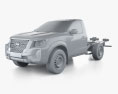 Nissan NP300 Cabina Simple Chassis 2024 Modelo 3D clay render