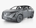 Nissan Ariya US-spec con interni 2023 Modello 3D wire render