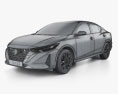Nissan Sentra SR US-spec 2024 3D-Modell wire render