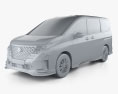 Nissan Serena Autech 2024 3D 모델  clay render