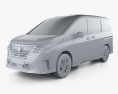 Nissan Serena E-Power 2024 3D-Modell clay render