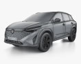Nissan Qashqai N-Design 2024 3D模型 wire render