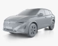 Nissan Qashqai N-Design 2024 3D-Modell clay render