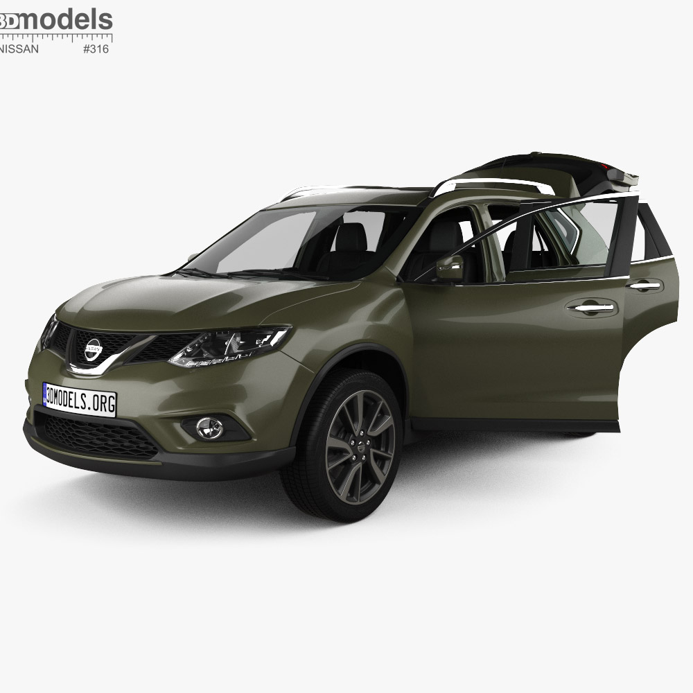 Nissan X-Trail with HQ interior 2015 Modelo 3D