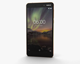 Nokia 6 (2018) Nero Modello 3D