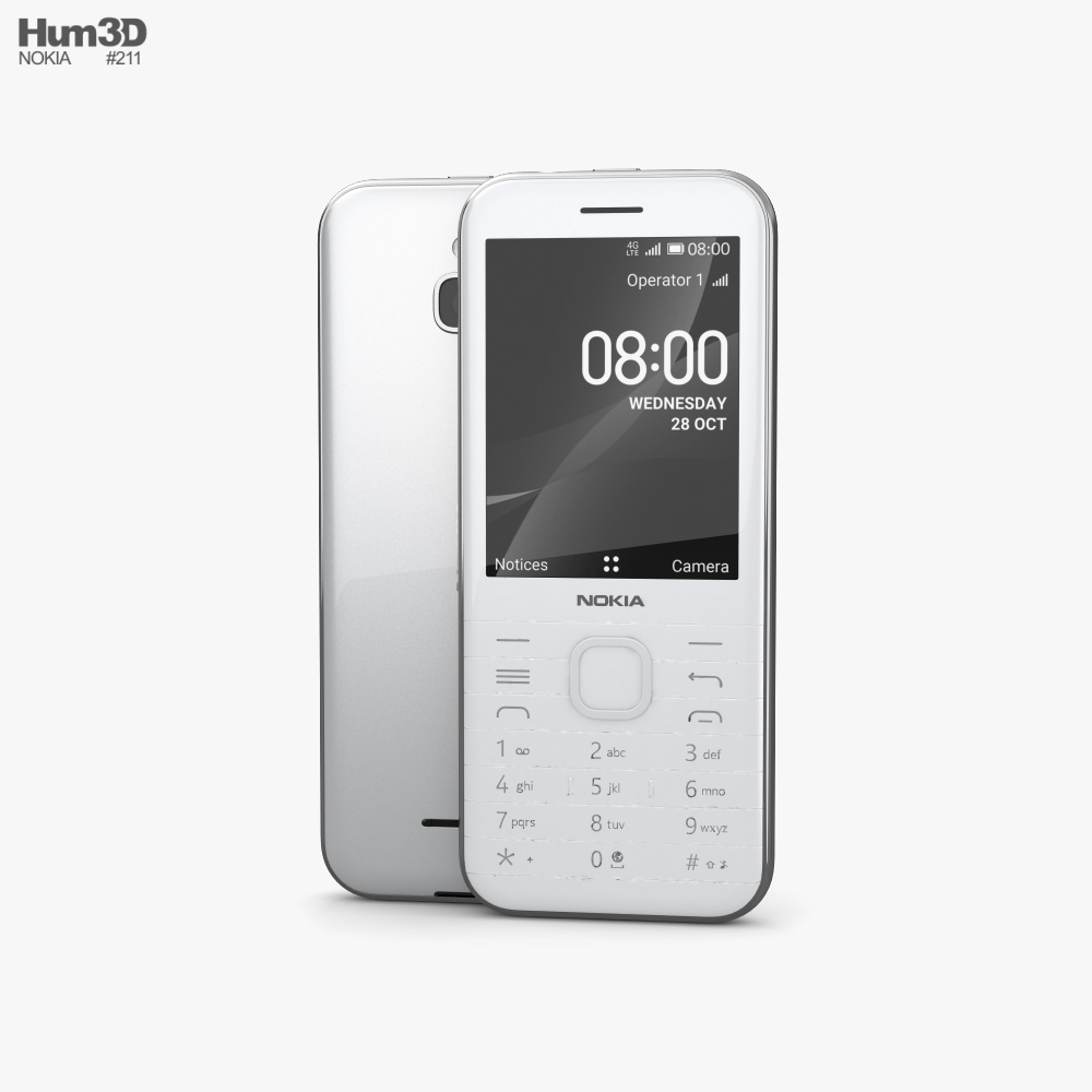 Nokia 8000 4G Opal White Modèle 3D