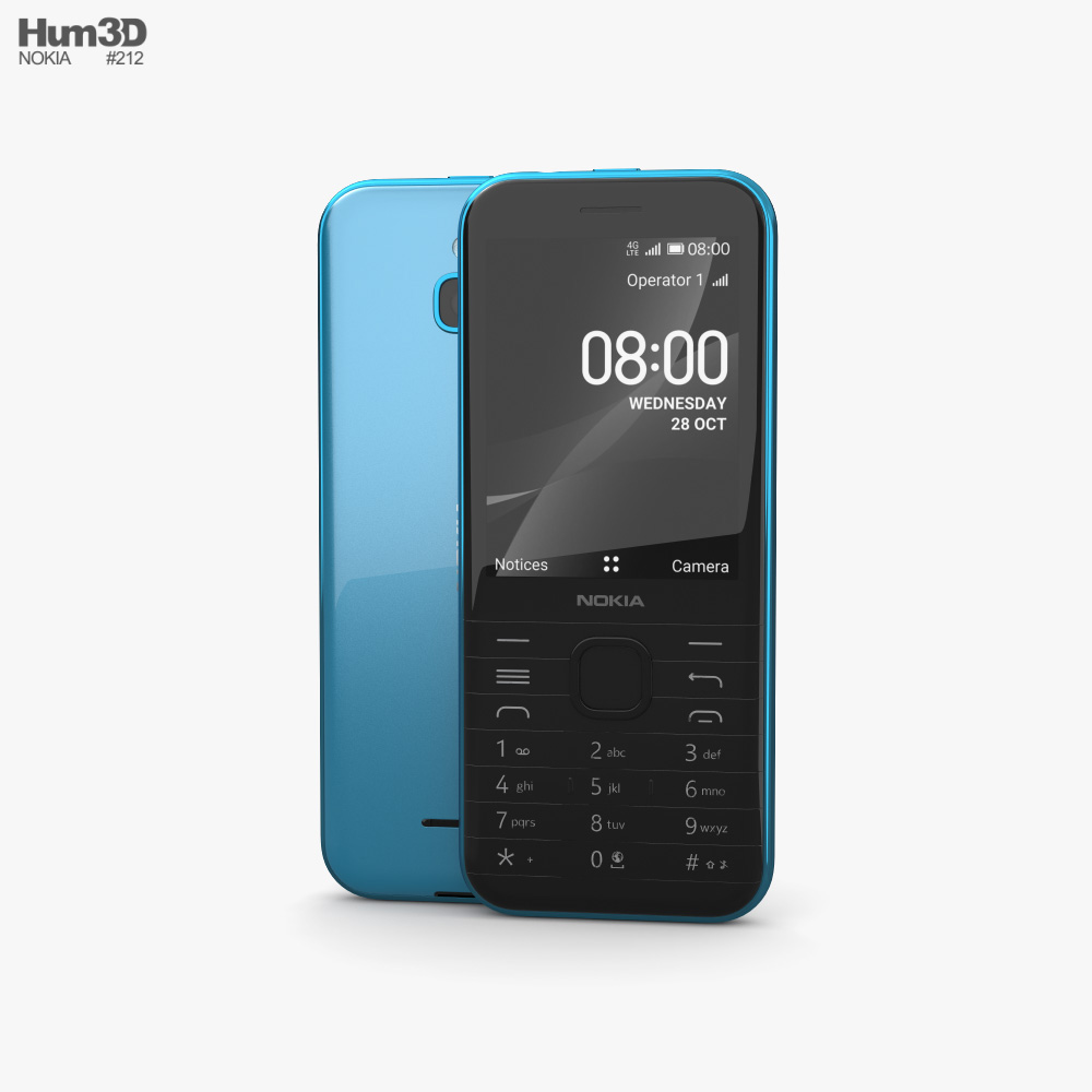 Nokia 8000 4G Topaz Blue 3D model