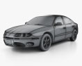 Oldsmobile Aurora HQインテリアと 2003 3Dモデル wire render