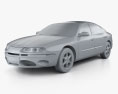 Oldsmobile Aurora с детальным интерьером 2003 3D модель clay render