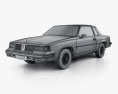 Oldsmobile Cutlass Supreme Brougham coupe 1992 3D模型 wire render