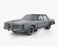 Oldsmobile Delta 88 Royale 세단 1985 3D 모델  wire render