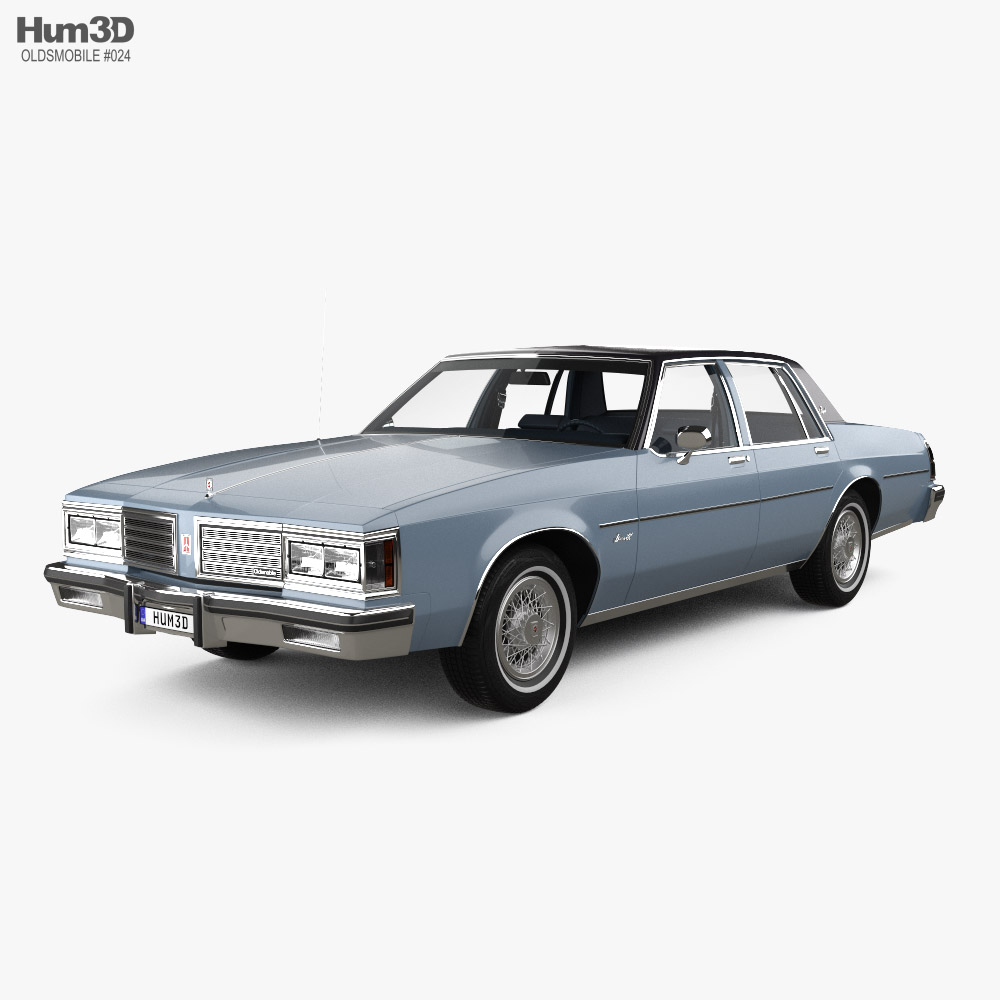 Oldsmobile Delta 88 sedan Royale with HQ interior and engine 1985 3D model