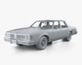 Oldsmobile Delta 88 sedan Royale with HQ interior and engine 1988 3d model clay render