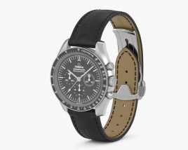Omega Speedmaster Moonwatch Professional Brown Leather Strap 3D 모델 