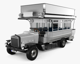 Omnibuswaden 37 typ Robert Kaufmann with HQ interior 1913 3D model
