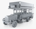 Omnibuswaden 37 typ Robert Kaufmann con interni 1916 Modello 3D clay render