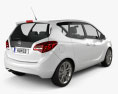 Opel Meriva B 2012 3Dモデル 後ろ姿