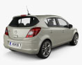Opel Corsa D 5도어 2011 3D 모델  back view