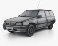 Opel Kadett E Caravan 3-door 1991 3d model wire render