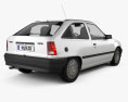 Opel Kadett E hatchback 3-door 1991 3d model back view