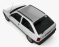 Opel Kadett E hatchback 3-door 1991 3d model top view