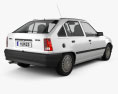 Opel Kadett E 掀背车 5门 1991 3D模型 后视图