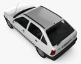 Opel Kadett E hatchback 5 portes 1991 Modèle 3d vue du dessus