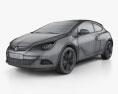 Opel Astra GTC 2014 3D模型 wire render