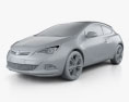 Opel Astra GTC 2014 3D模型 clay render
