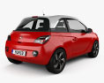 Opel Adam 2016 3D模型 后视图
