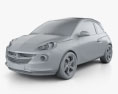 Opel Adam 2016 3Dモデル clay render